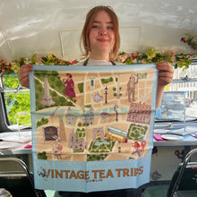 Load image into Gallery viewer, Vintage Tea Trips Silk Scarf
