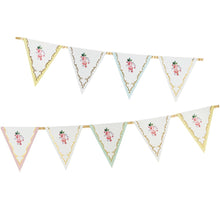 Load image into Gallery viewer, White &amp; Floral Triangular Bunting
