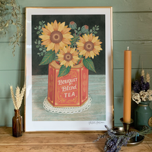 Load image into Gallery viewer, Bouquet Tea &amp; Sunflower A4 Print
