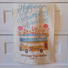 Load image into Gallery viewer, Vintage Tea Trips Bus Print Tea Towel

