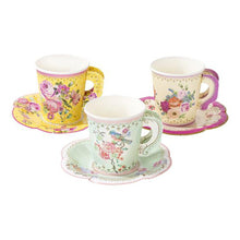 Load image into Gallery viewer, Vintage Style Paper Cups &amp; Saucers
